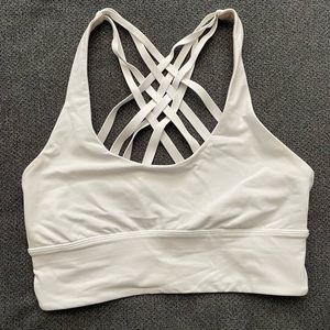 lululemon Long Line white sports bra size 6